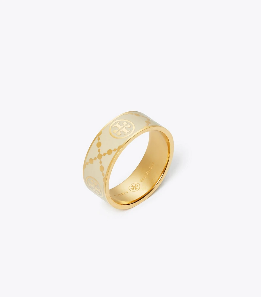 T Monogram Enamel Ring