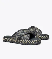 T Monogram Espadrille Slide