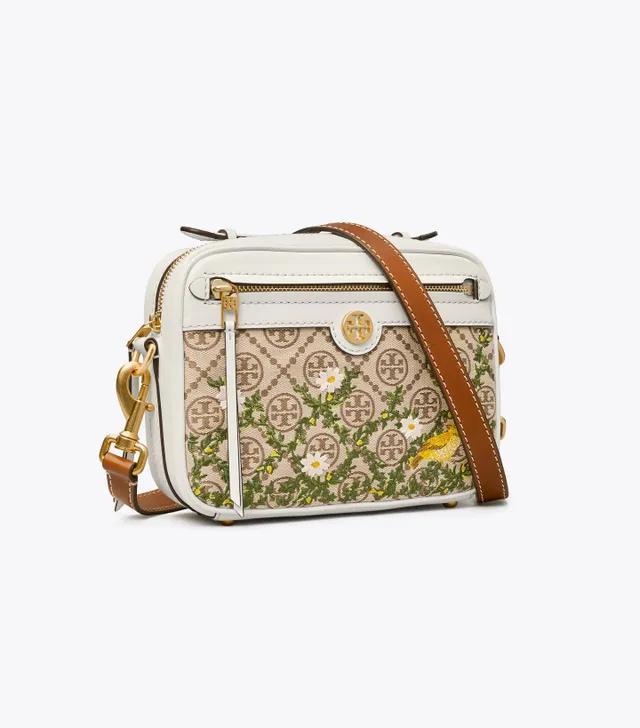 Tory Burch, Bags, Yellow T Monogram Jacquard Camera Bag Tory Burch