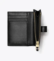 T Monogram Leather Bi-Fold Wallet