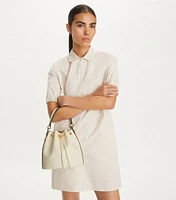 T Monogram Leather Bucket Bag