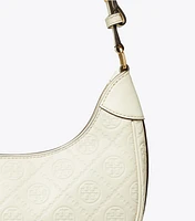 T Monogram Leather Crescent Bag