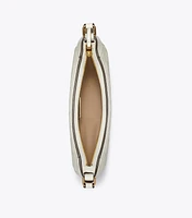 T Monogram Leather Crescent Bag
