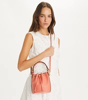 T Monogram Leather Mini Bucket Bag