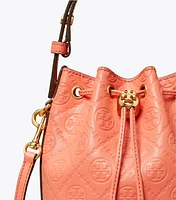 T Monogram Leather Mini Bucket Bag