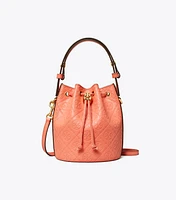 T Monogram Leather Mini Bucket Bag