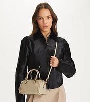 T Monogram Leather Petite Barrel Bag