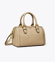 T Monogram Leather Petite Barrel Bag