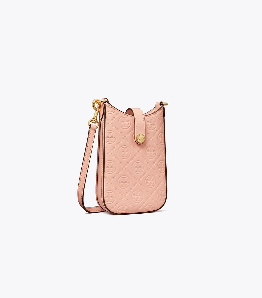T Monogram Leather Phone Crossbody