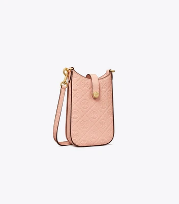T Monogram Leather Phone Crossbody