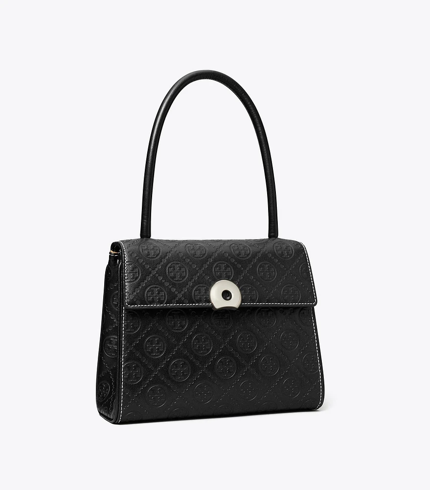 T Monogram Leather Small Deville Bag