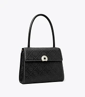 T Monogram Leather Small Deville Bag