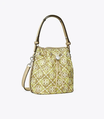 T Monogram Mesh Dot Bucket Bag