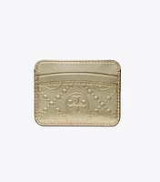 T Monogram Metallic Embossed Card Case