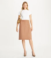 T Monogram Midi Wrap Skirt