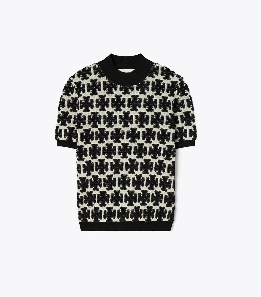 T Monogram Mock-Neck Tee