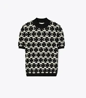 T Monogram Mock-Neck Tee