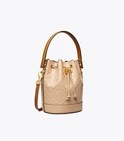 T Monogram Patent Embossed Mini Bucket Bag