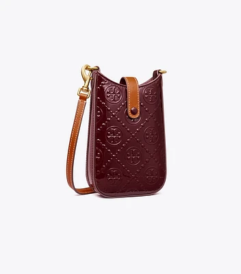 T Monogram Patent Embossed Phone Crossbody