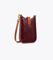 T Monogram Patent Embossed Phone Crossbody