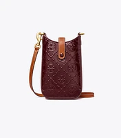 T Monogram Patent Embossed Phone Crossbody