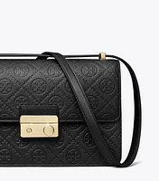 T Monogram Pebbled Shoulder Bag