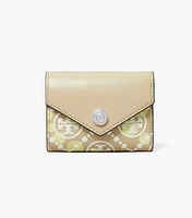 T Monogram Printed Leather Small Envelope Wallet