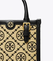 T Monogram Raffia Mini Tote