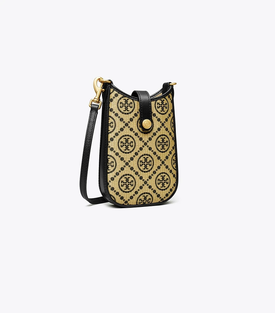 T Monogram Raffia Phone Crossbody