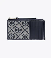 T Monogram Zip Card Case