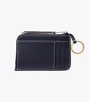 T Monogram Zip Card Case