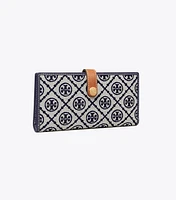 T Monogram Zip Slim Wallet