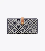 T Monogram Zip Slim Wallet