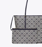 T Monogram Zip Tote