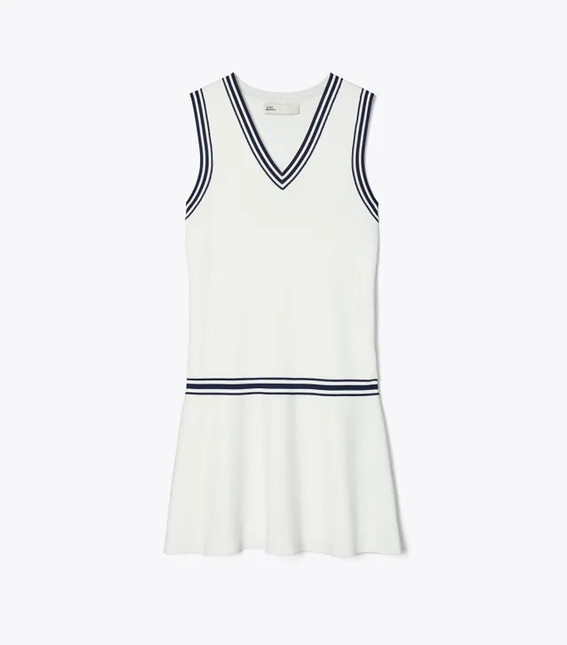 Grid-Texture Sleeveless Tennis Dress, Women's Dresses