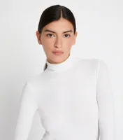 Tissue-Seamless Long-Sleeve Mockneck