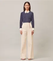 Twill Button-Front Trouser