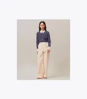 Twill Button-Front Trouser