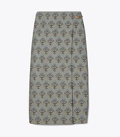 Twill Crepe Wrap Skirt