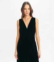 V-Neck Velvet Dress