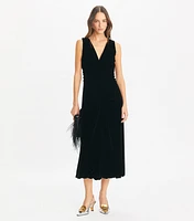 V-Neck Velvet Dress