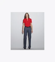 Viscose Ribbed Polo Sweater