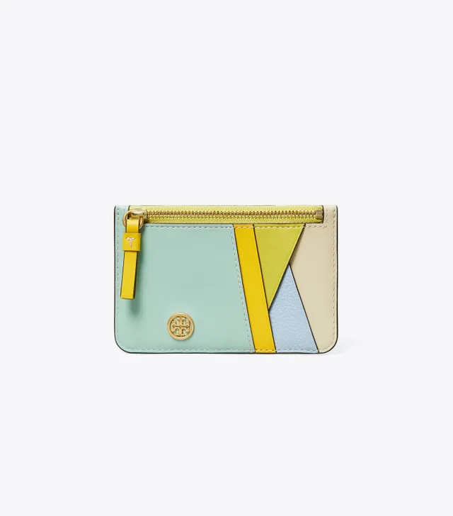 Perry Bombe Color-Block Top-Zip Card Case: Women's Designer Card