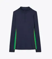 Weightless Contrast-Piped Half-Zip Pullover