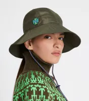 Wide-Brim Nylon Bucket Hat