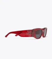 Wide-Temple Sunglasses with Crystals
