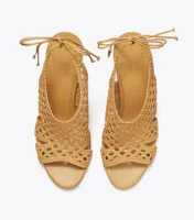 Woven Curved-Heel Sandal