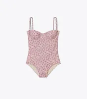 Woven Underwire One-Piece Swimsuit