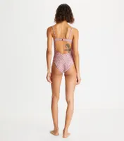 Woven Underwire One-Piece Swimsuit