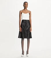 Zip-Front Calf Hair Skirt